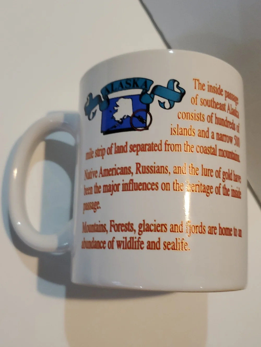 Alaska Inside Passage Mug Map Sitka Skagway Ketchikan Juneau Glacier Bay Mug